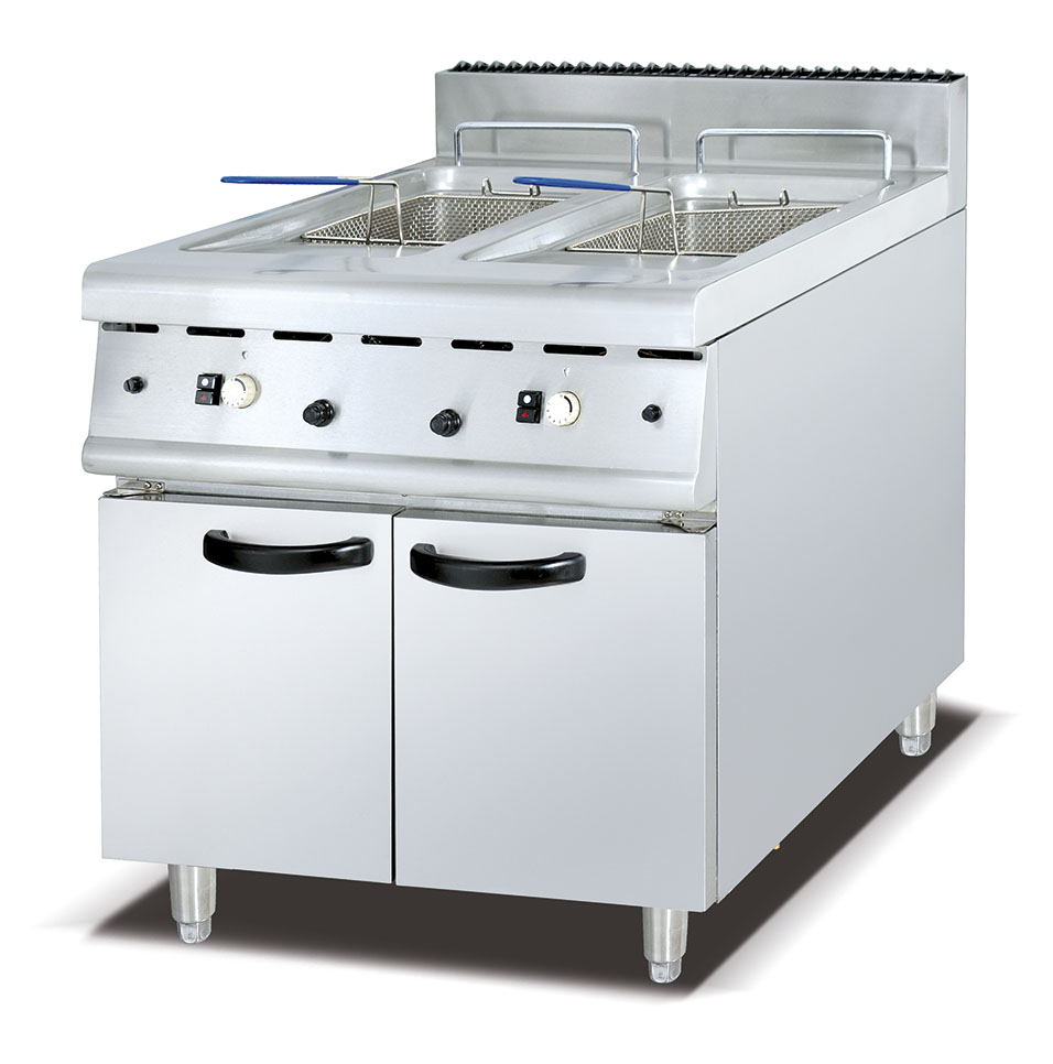 FQ-TC-2Gas Fryer(2-Tank&2-Banket ）With Cabinet